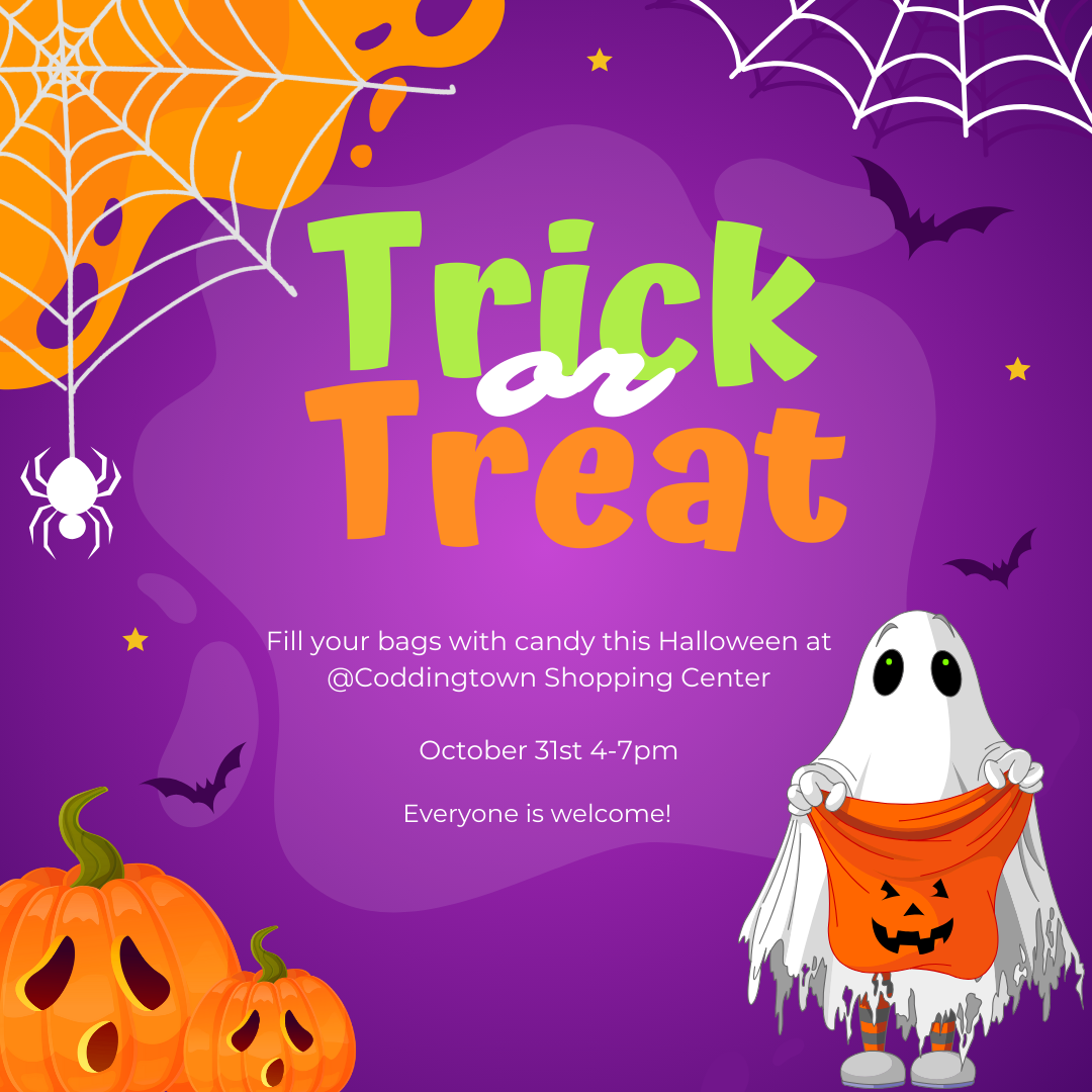 Fill your bags with candy this Halloween @Coddingtown Shopping Center on October 31st, 4-7pm. Everyone is welcome!