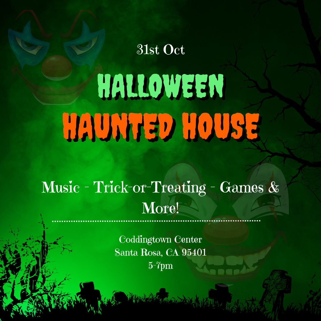 Halloween Haunted House. Trick-Or-Treat at Coddingtown, a festive Halloween event. October 31st, 5-7pm 🎃 Presented by @greatclipscoddingtown Costume Contest, Prizes, Games, Music, Crafts, Haunted House, & MORE!!